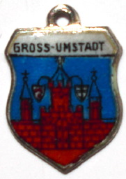 GROSS-UMSTADT, Germany - Vintage Silver Enamel Travel Shield Charm